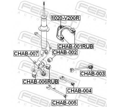 Опора, важіль підвіски CHAB-001RUB FEBEST