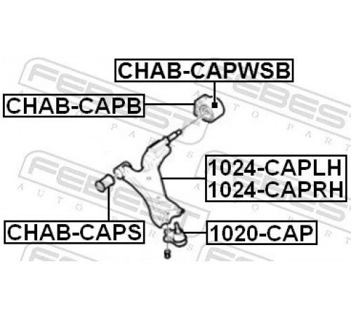 Опора, важіль підвіски CHAB-CAPS FEBEST