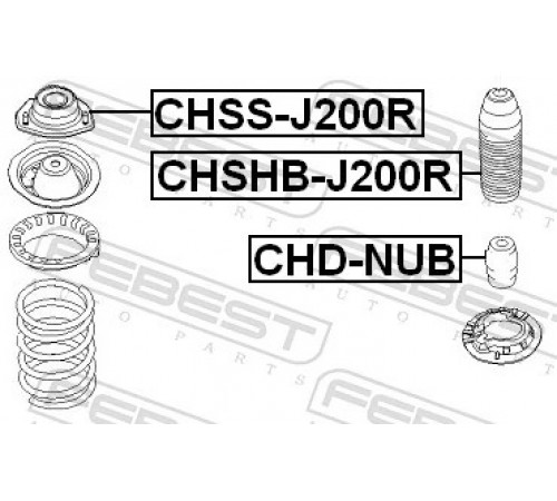 Верхня опора, стійка амортизатора CHSS-J200R FEBEST