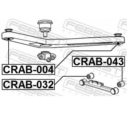 Опора, важіль підвіски CRAB-004 FEBEST