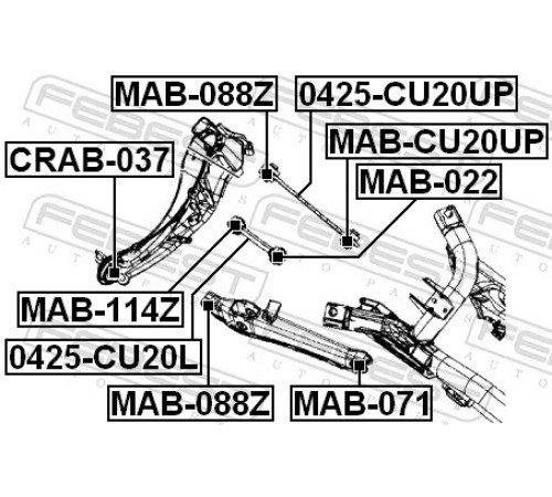 Опора, важіль підвіски CRAB-037 FEBEST