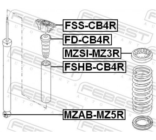 Верхня опора, стійка амортизатора FSS-CB4R FEBEST