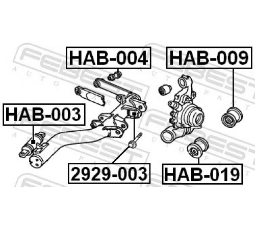 Опора, важіль підвіски HAB-003 FEBEST