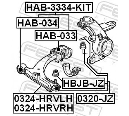Опора, важіль підвіски HAB-033 FEBEST