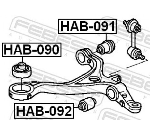 Опора, важіль підвіски HAB-091 FEBEST
