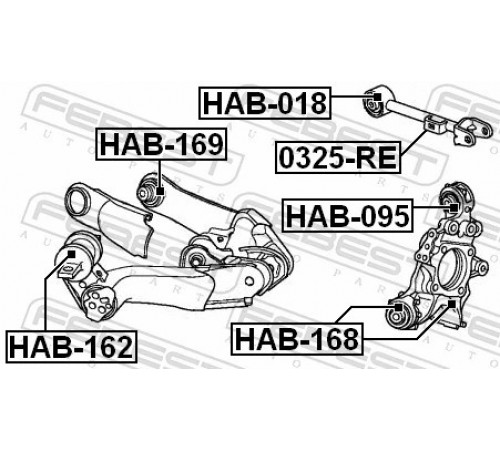 Опора, важіль підвіски HAB-095 FEBEST