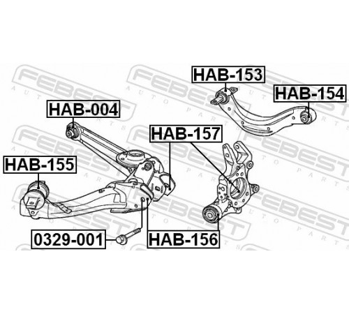 Опора, важіль підвіски HAB-154 FEBEST