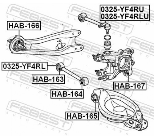 Опора, важіль підвіски HAB-164 FEBEST