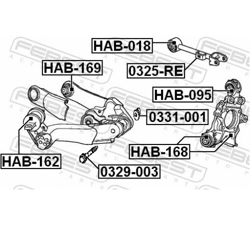 Опора, важіль підвіски HAB-168 FEBEST