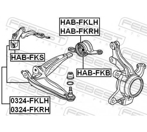 Опора, важіль підвіски HAB-FKS FEBEST