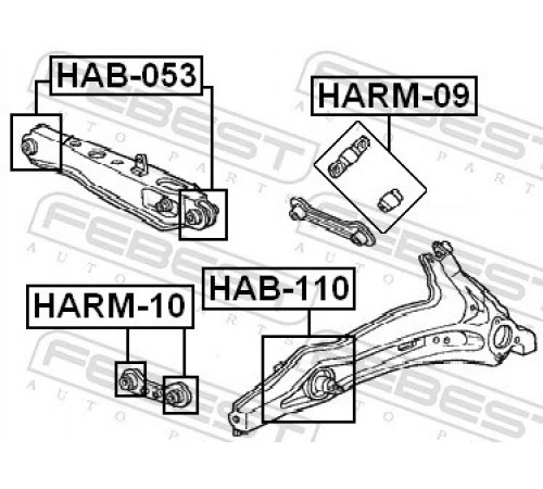 Опора, важіль підвіски HARM-09 FEBEST