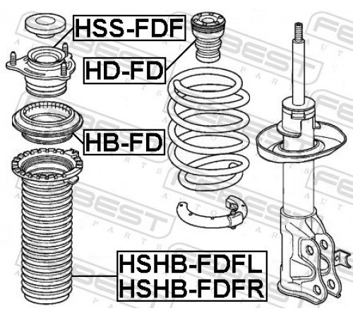 Верхня опора, стійка амортизатора HSS-FDF FEBEST