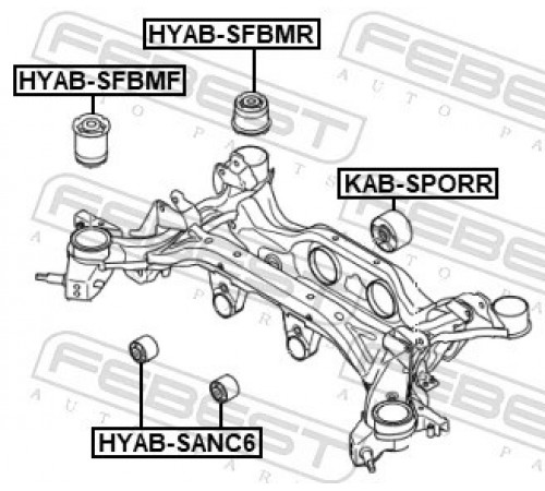Опора, балка моста HYAB-SFBMF FEBEST