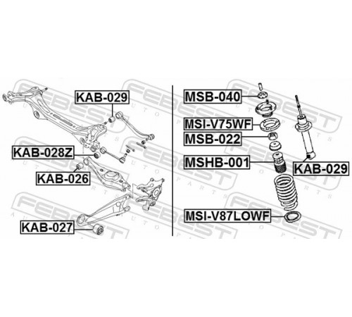 Опора, важіль підвіски KAB-029 FEBEST
