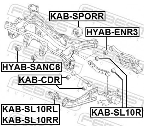 Опора, важіль підвіски KAB-SL10RL FEBEST
