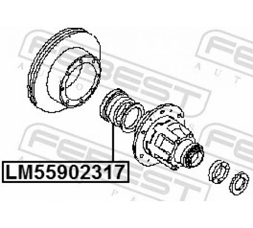 Підшипник, приводний вал LM-55902317 FEBEST