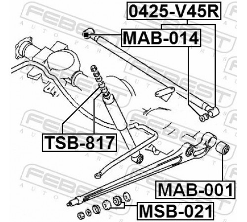 Опора, важіль підвіски MAB-001 FEBEST