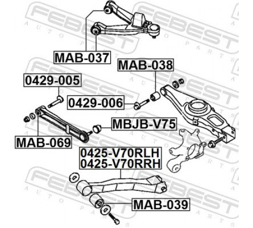 Опора, важіль підвіски MAB-039 FEBEST