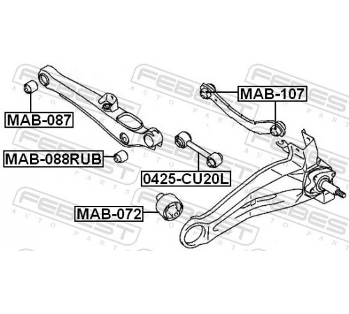 Опора, важіль підвіски MAB-088RUB FEBEST