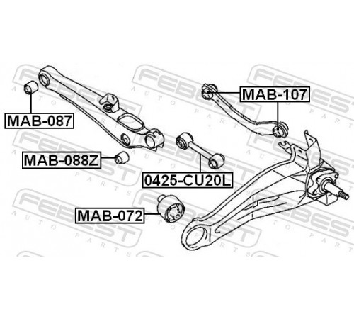 Опора, важіль підвіски MAB-088Z FEBEST