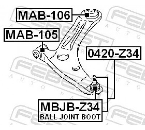 Опора, важіль підвіски MAB-106 FEBEST