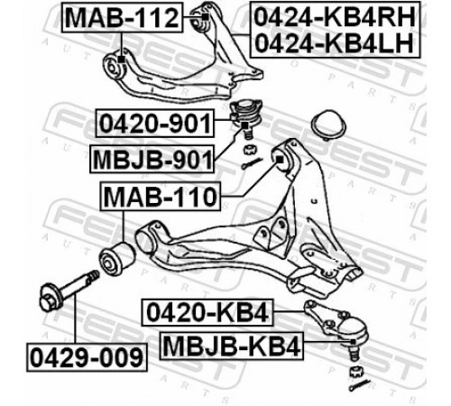 Опора, важіль підвіски MAB-110 FEBEST