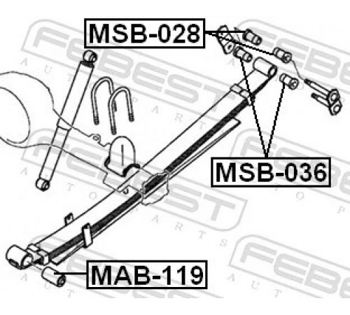 Втулка підшипника, листова ресора MAB-119 FEBEST