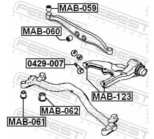 Опора, важіль підвіски MAB-123 FEBEST