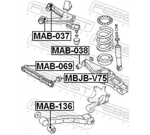 Опора, важіль підвіски MAB-136 FEBEST
