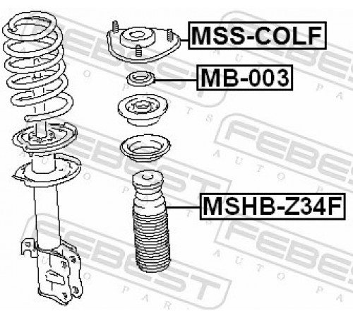 Підшипник котіння, опорний підшипник амортизатора MB-003 FEBEST