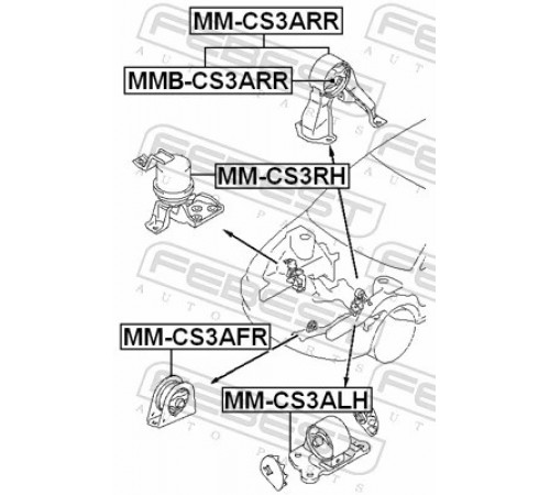 Опора, двигун MM-CS3ARR FEBEST