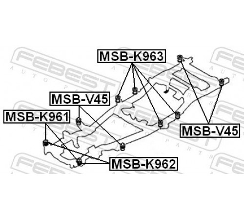 Опора, рама ТЗ MSB-K962 FEBEST