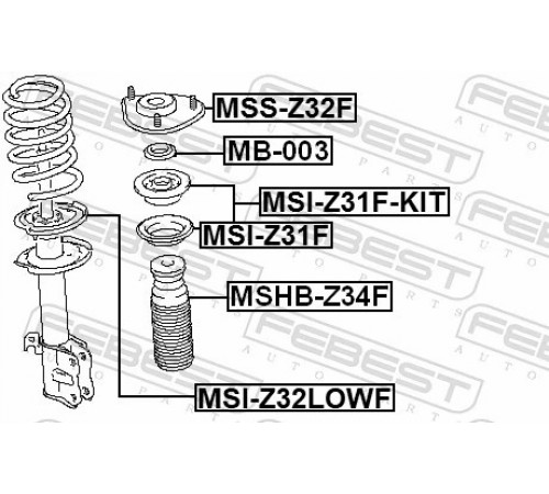 Захисний ковпачок/гофрований кожух, амортизатор MSHB-Z34F FEBEST