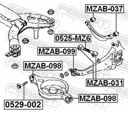 Опора, важіль підвіски MZAB-098 FEBEST