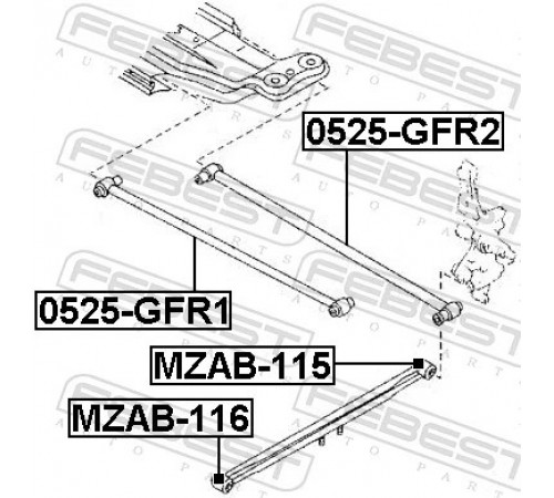 Опора, важіль підвіски MZAB-116 FEBEST