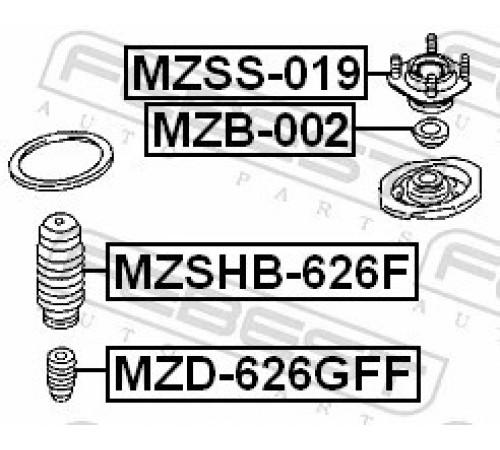 Підшипник котіння, опорний підшипник амортизатора MZB-002 FEBEST
