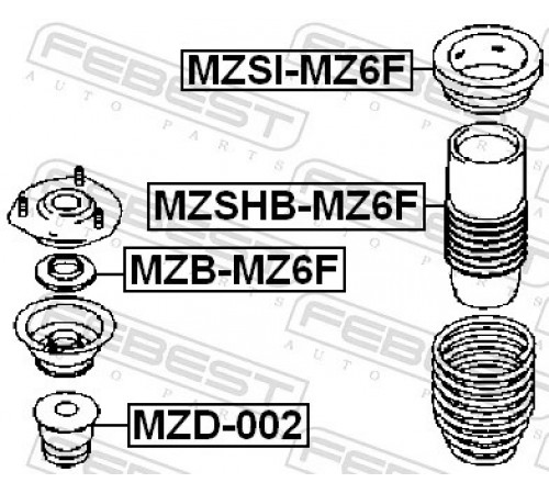 Підшипник котіння, опорний підшипник амортизатора MZB-MZ6F FEBEST