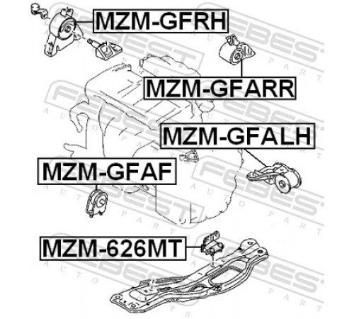 Опора, двигун MZM-626MT FEBEST