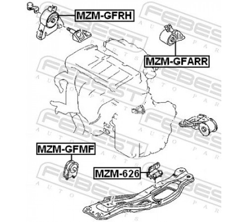 Опора, двигун MZM-GFMF FEBEST