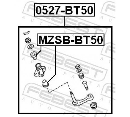 Втулка, сошка керма MZSB-BT50 FEBEST