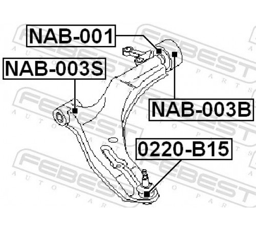 Опора, важіль підвіски NAB-003S FEBEST
