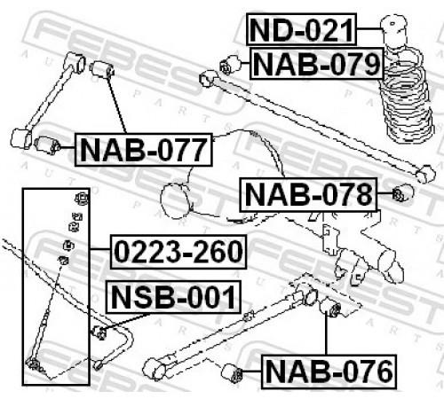 Опора, важіль підвіски NAB-079 FEBEST