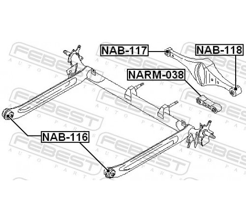 Опора, важіль підвіски NAB-117 FEBEST