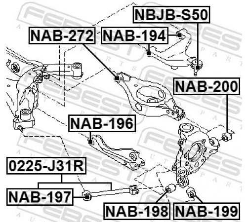 Опора, важіль підвіски NAB-196 FEBEST
