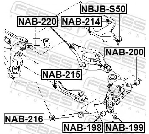 Опора, важіль підвіски NAB-220 FEBEST