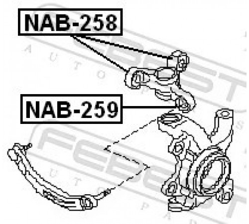 Опора, важіль підвіски NAB-258 FEBEST