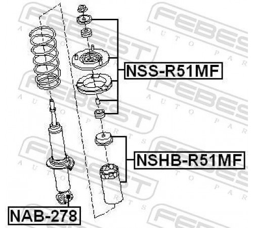 Втулка, амортизатор NAB-278 FEBEST