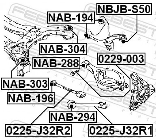 Опора, балка моста NAB-303 FEBEST