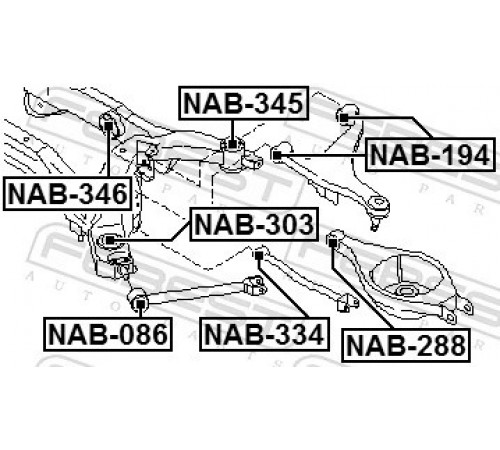 Опора, балка моста NAB-345 FEBEST