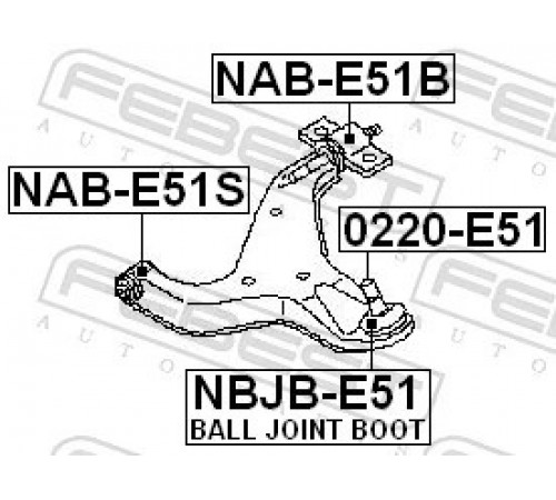 Опора, важіль підвіски NAB-E51S FEBEST
